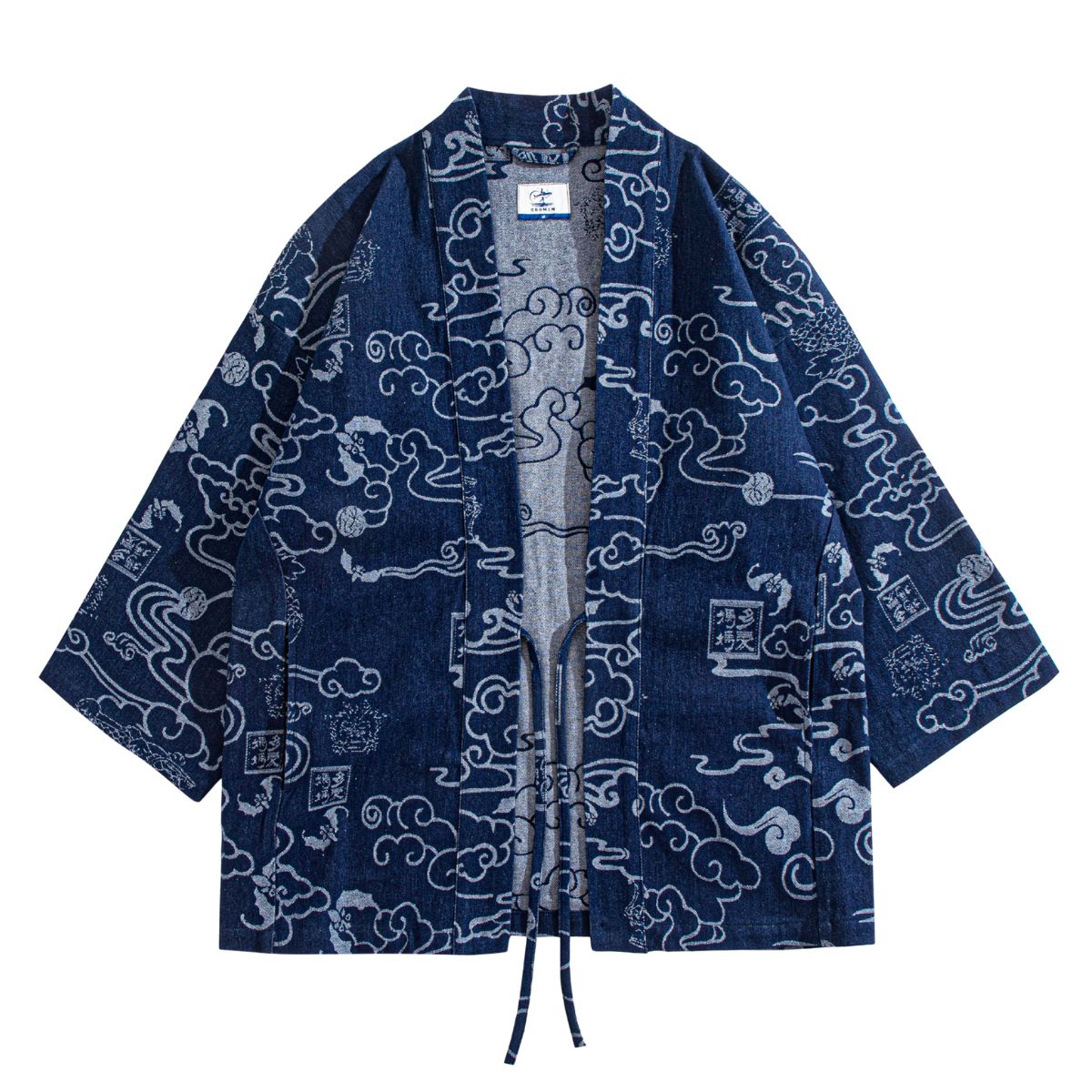 OROMEN Auspicious Cloud Kimono Haori Jacket – Front Flat Lay