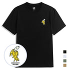 OROMEN Banana Embroidery Tee – Men's Black Cotton Crew Neck T-Shirt