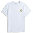 OROMEN Banana Embroidery Tee – White Colorway Front View