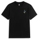 OROMEN Black 100% Cotton Crew Neck Floral Embroidery T-Shirt