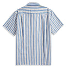OROMEN Blue Ribbon Striped Shirt – Back View, All-Season Men's Woven Stripe Shirt