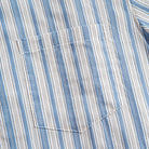 OROMEN Blue Ribbon Striped Shirt – Chest Pocket Detail, Double Needle Stitching