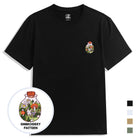 OROMEN Bottle Garden Embroidery Crew Neck T-Shirt – Black, White, Khaki & Army Green Color Overview