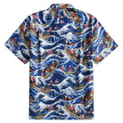 OROMEN Cat Yokai Hokusai Great Wave Japanese Cotton Shirt – Back View