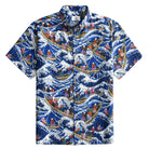 OROMEN Cat Yokai Hokusai Great Wave Japanese Cotton Shirt – Front View	
