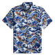 OROMEN Cat Yokai Hokusai Great Wave Japanese Cotton Shirt – Front View	