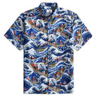 OROMEN Cat Yokai Hokusai Great Wave Japanese Cotton Shirt – Front View	