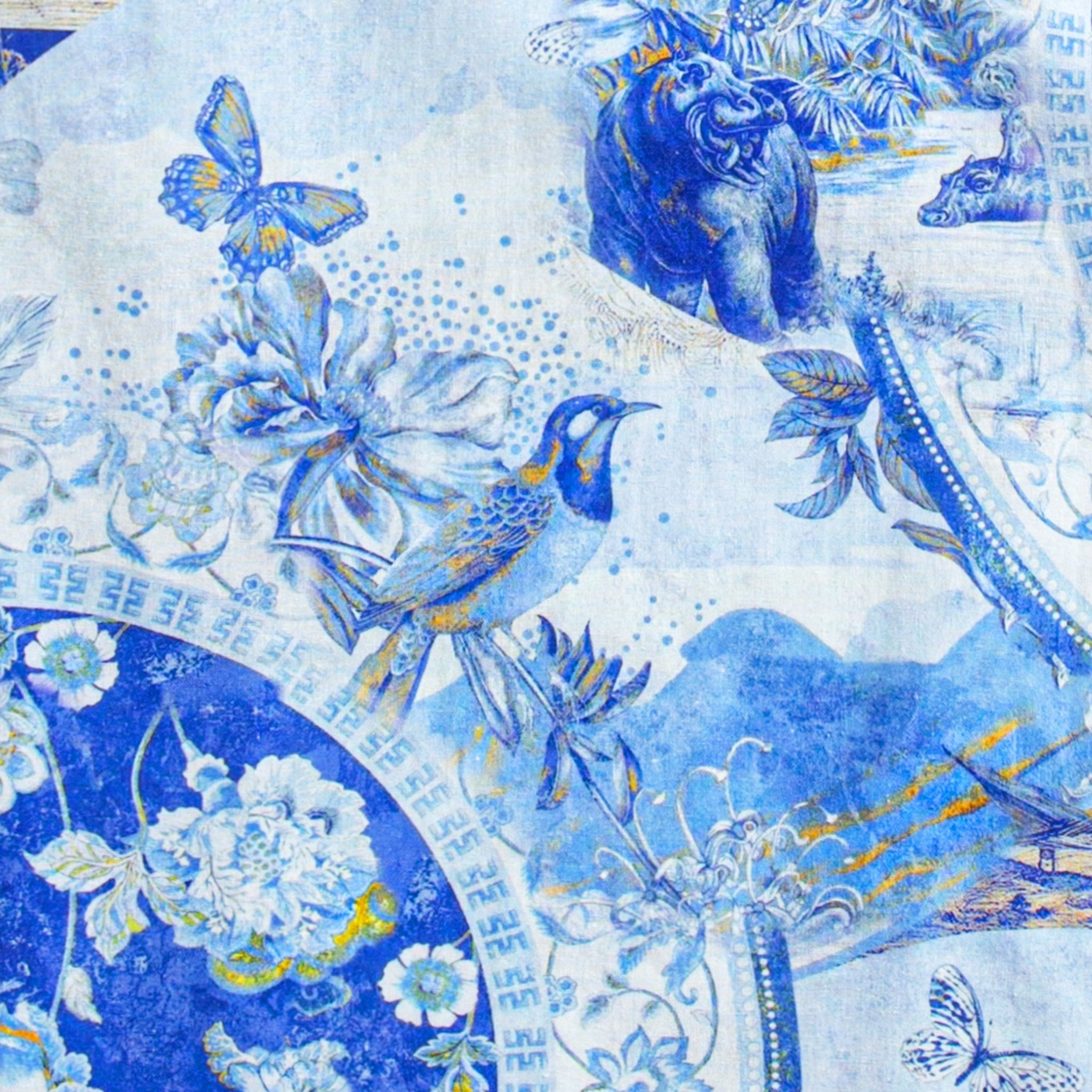 OROMEN Celestial Blue Porcelain Polo Shirt – Design Details