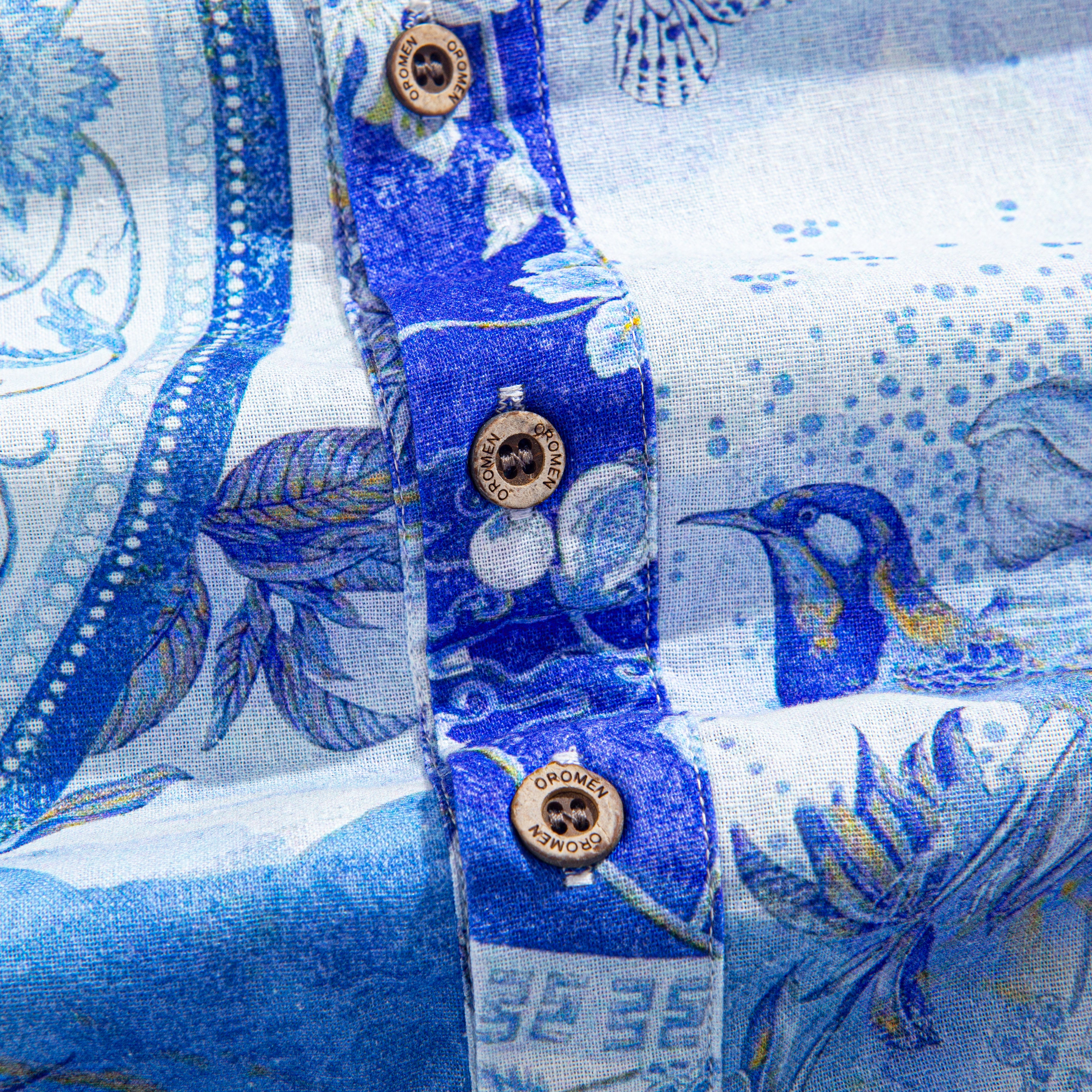 OROMEN Celestial Blue Porcelain Shirt – Back View