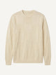 OROMEN Checkerboard Textured Sweater front flat lay in cream white with geometric block knit
