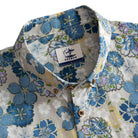 OROMEN Cherry Blossoms in Full Bloom shirt button-down collar and branded label detail