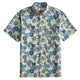 OROMEN Cherry Blossoms in Full Bloom shirt front flat lay, blue sakura print on cream