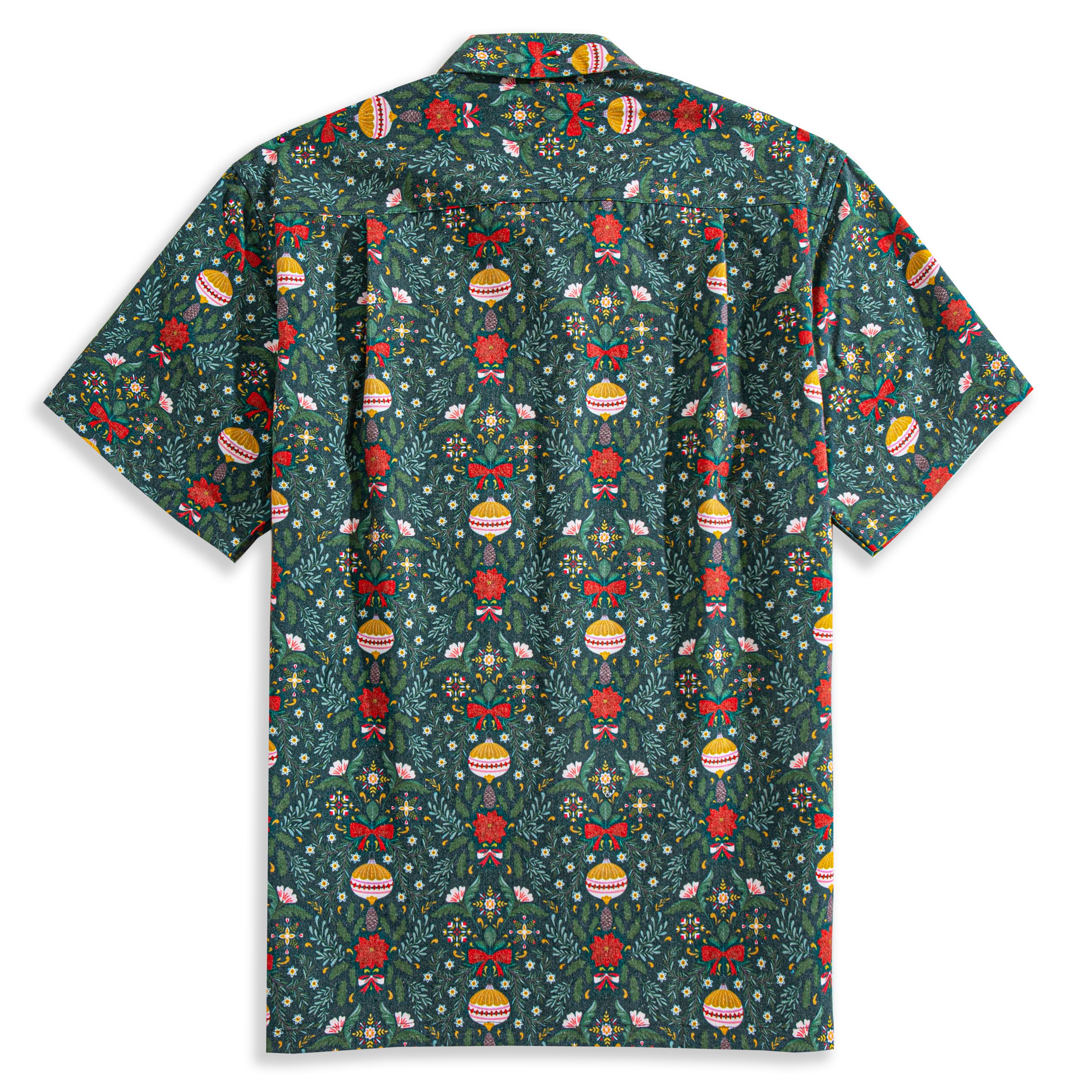 OROMEN Christmas Ambiance Patchwork Shirt – Back View