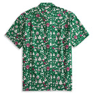 OROMEN Christmas In The Snow Shirt – Back Flat Lay, Full Green Retro Christmas All-Over Print
