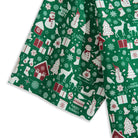 OROMEN Christmas In The Snow Shirt – Short Sleeve & Cuff Detail, Christmas Print Cotton