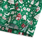 OROMEN Christmas In The Snow Shirt – Side View, Green Snowflake & Holiday Icons Print