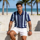 OROMEN Coastal Polo Shirt – Ice Silk Viscose Knit Texture