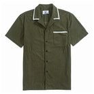OROMEN Corduroy Contrast-Trim Shirt – Front Flat Lay