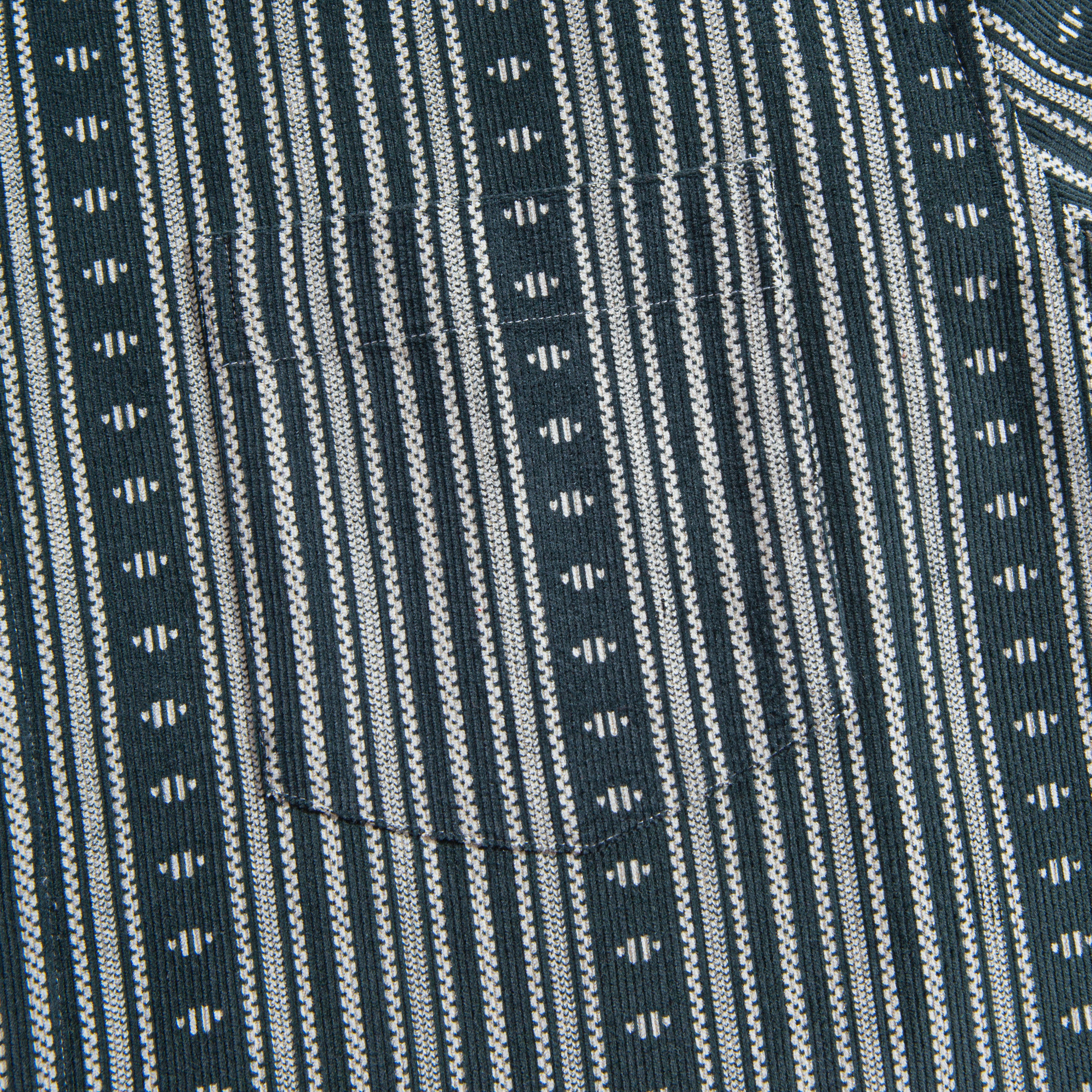 OROMEN Corduroy Shirt Chest Pocket Detail – Ethnic Stripe