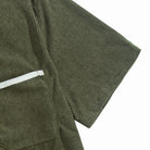 OROMEN Corduroy Shirt Sleeve & Contrast Trim Cuff Detail