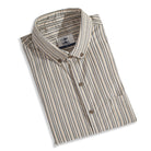 OROMEN Cotton Corduroy Shirt Folded Flat Lay – Diamond Wave Polka Dot Stripe Texture