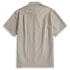OROMEN Cotton Striped Corduroy Shirt Back View – Box Pleat and Side Vent Design