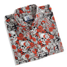 OROMEN Dark Night Rose Hawaiian Shirt – Folded Display Skull Floral All-Over Print