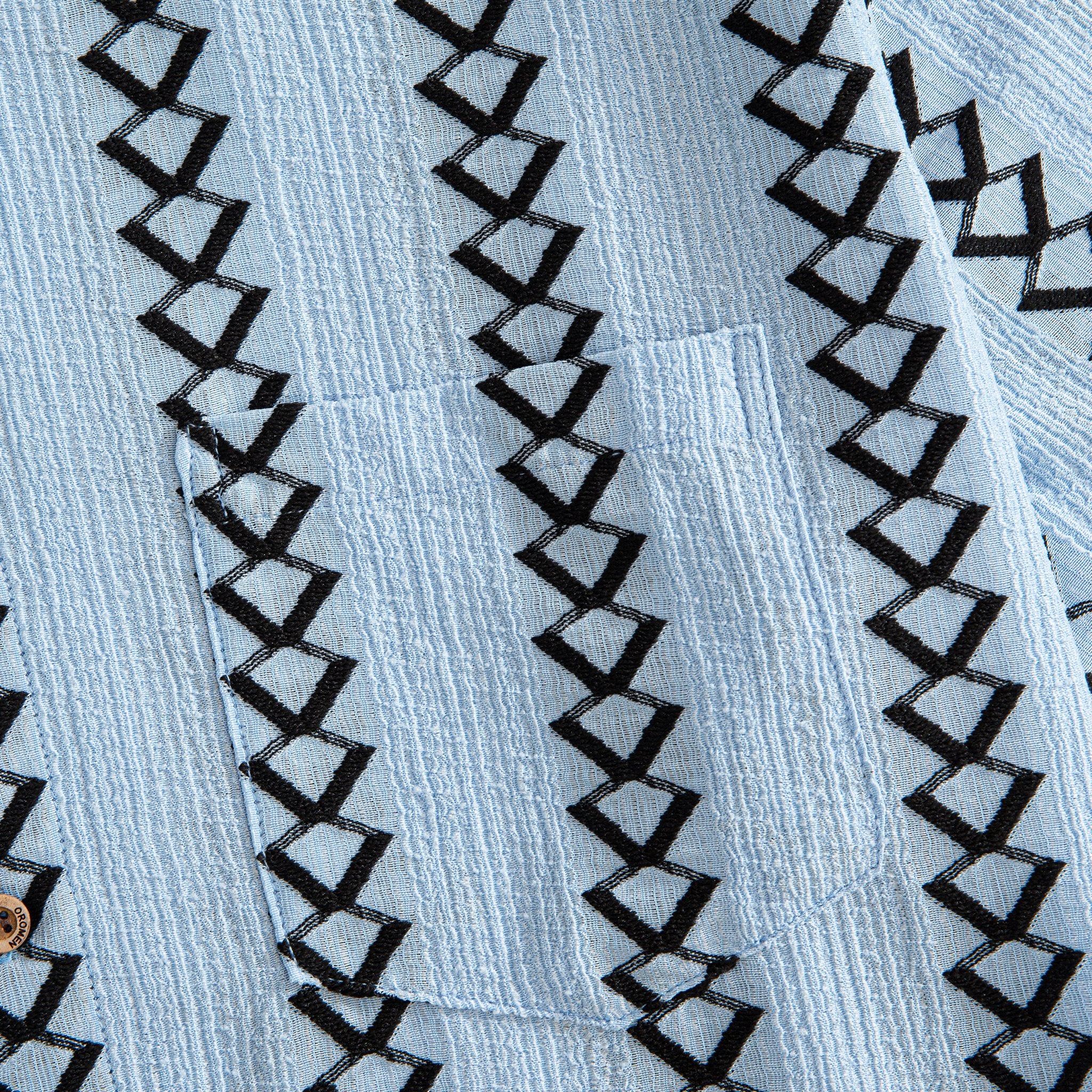 OROMEN Diamond Stripe Jacquard Shirt – Left Chest Pocket