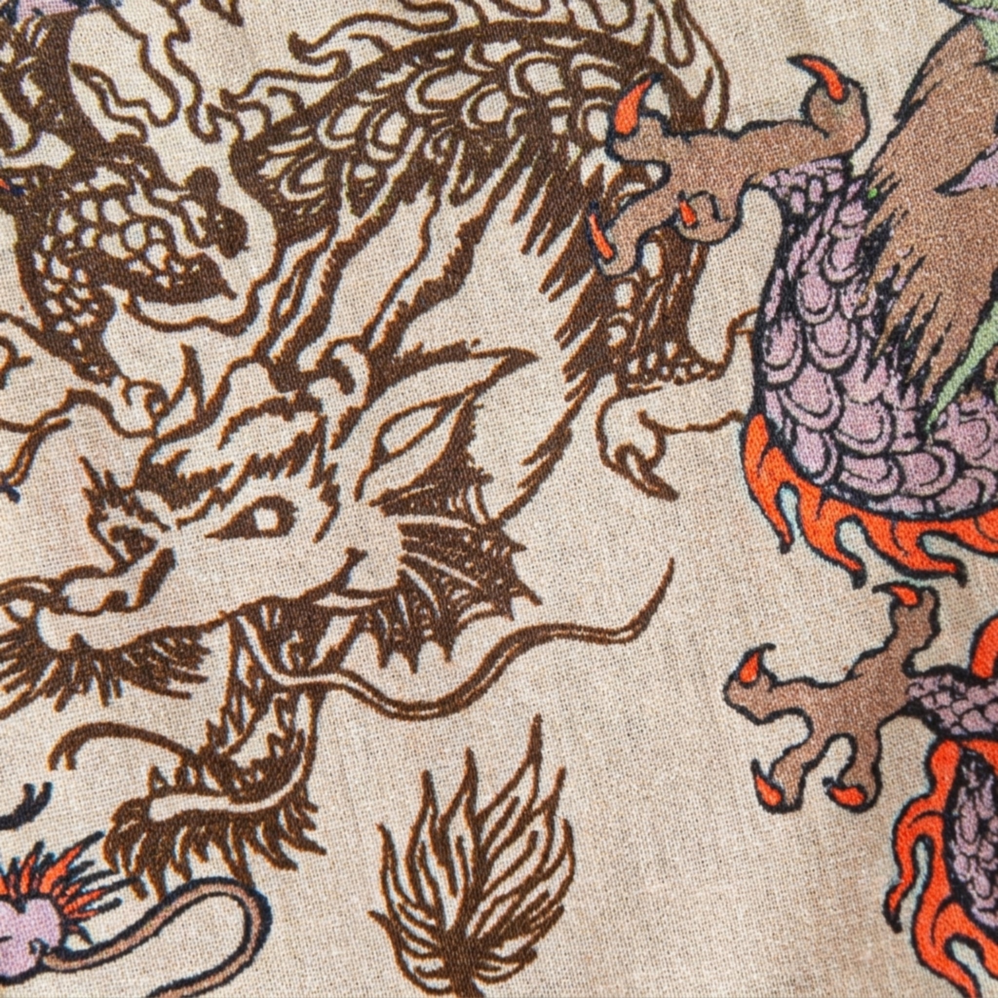 OROMEN Dragon Riding The Clouds Aloha Shirt - Design Details