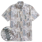 OROMEN Elegance of Pagodas Aloha Shirt – Front Flat Lay