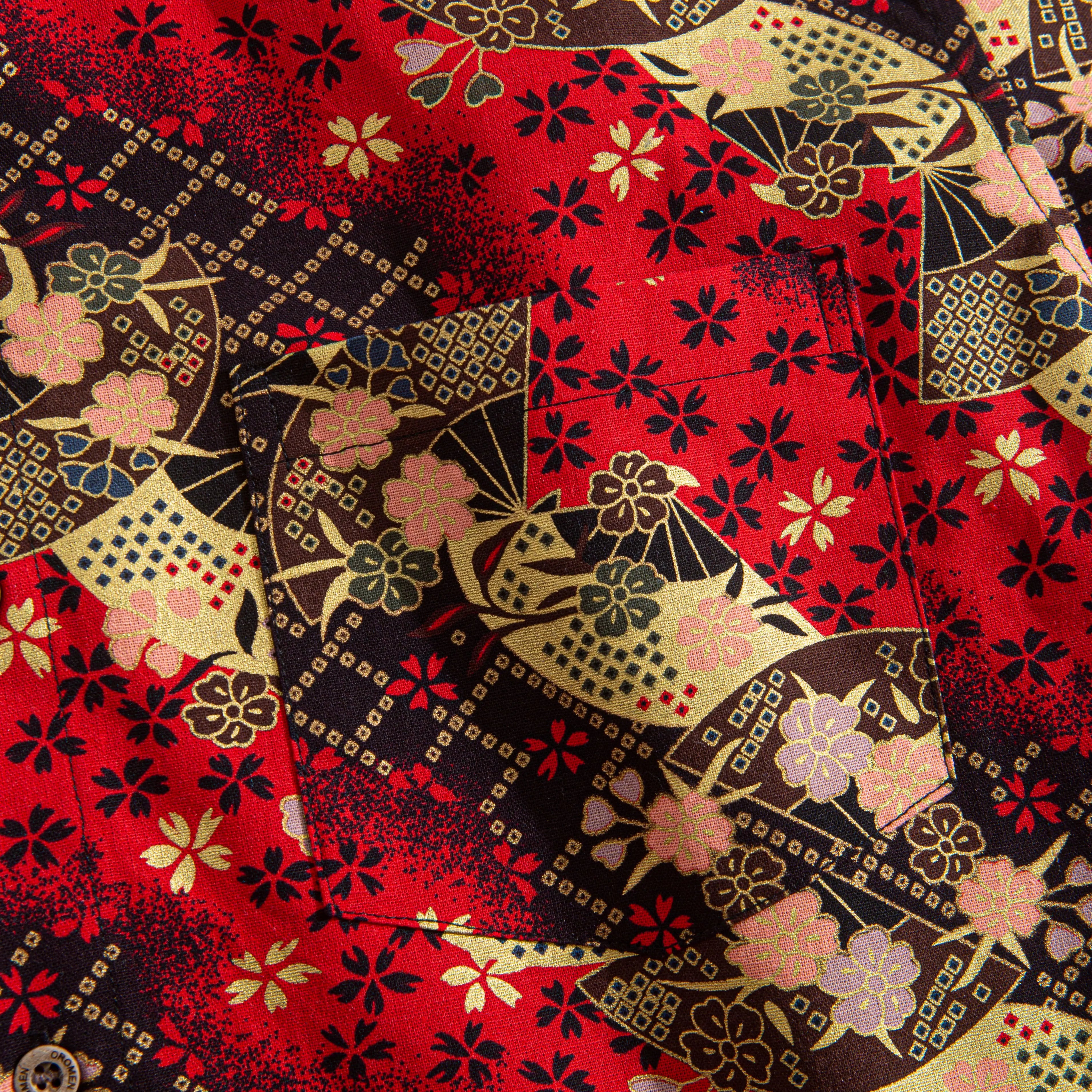 OROMEN Elegance of Sakura Shirt – Premium Fabric Texture Detail