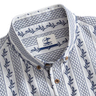 OROMEN Embroidered Striped Shirt – Collar and Cuff Detail