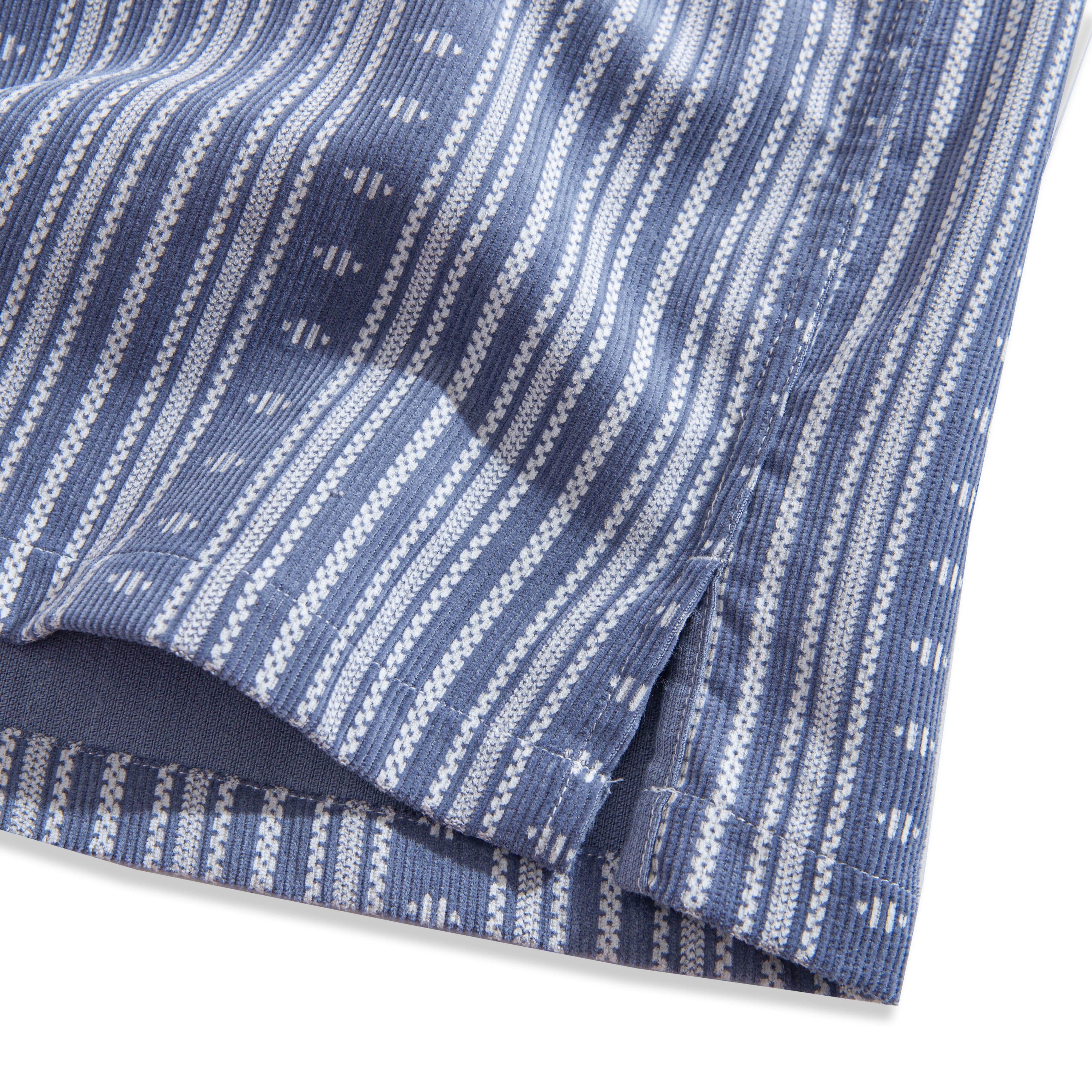 OROMEN Ethnic Striped Corduroy Shirt Hem Detail – Pure Cotton