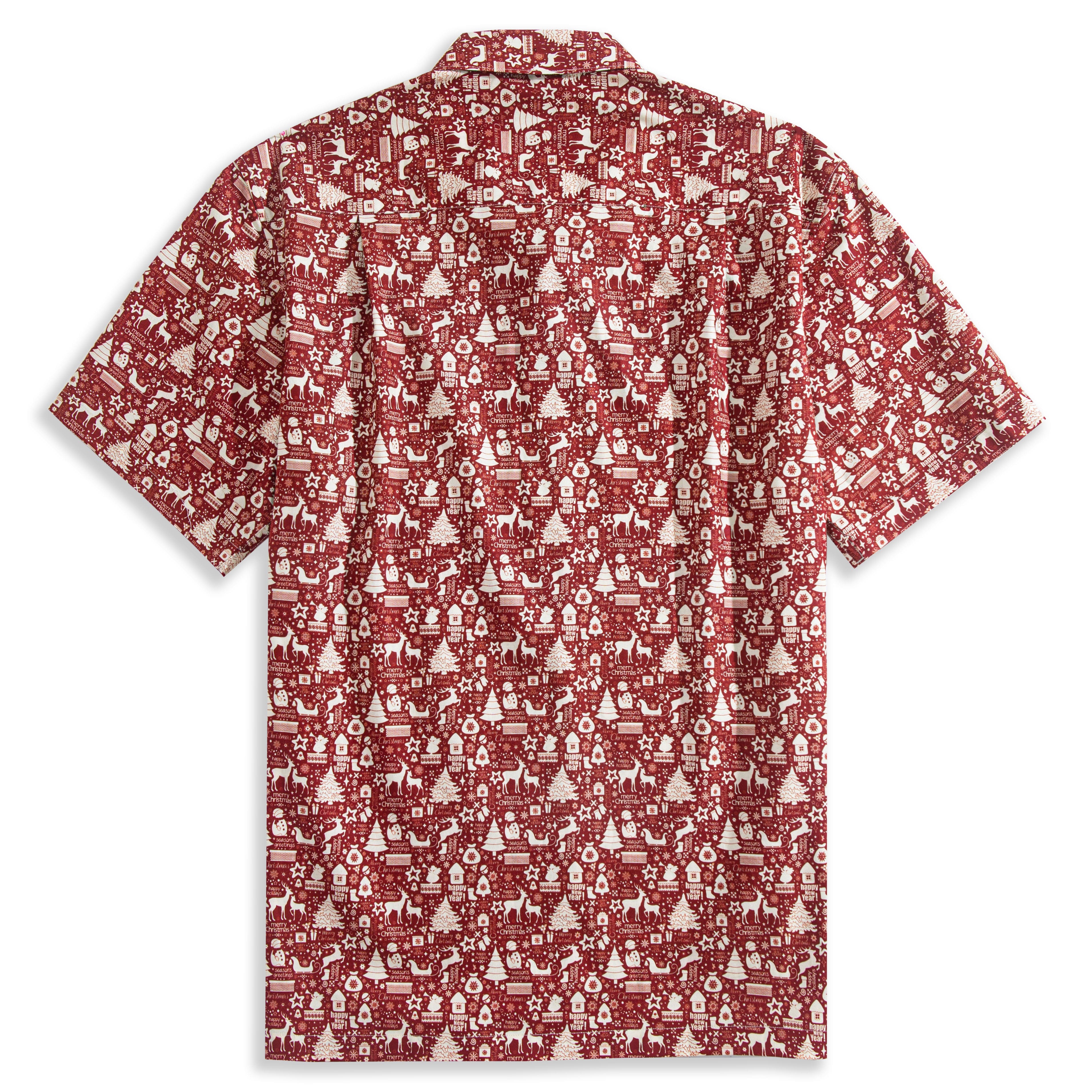 OROMEN Fantasy Christmas Patchwork Shirt – Back View