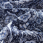 OROMEN Finesse Hall Hawaiian Shirt — hand-painted Arts & Crafts floral fabric texture close-up