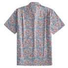 OROMEN Floral Garden Hawaiian Shirt – Back Flat Lay, Full Pink & Blue Botanical All-Over Print