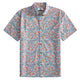 OROMEN Floral Garden Hawaiian Shirt – Front Flat Lay, Pink Peony & Blue Botanical All-Over Print