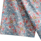 OROMEN Floral Garden Hawaiian Shirt – Sleeve Cuff Detail, Pink & Blue Botanical Floral Print