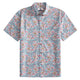 OROMEN Floral Garden Shirt – Front Flat Lay, Pink & Blue Botanical Print, Coconut Buttons