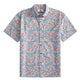 OROMEN Floral Garden Shirt – Front Flat Lay, Pink & Blue Botanical Print, Coconut Buttons