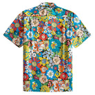 OROMEN Flower Riot Hawaiian Shirt – Multicolor Floral Allover Print, Back View