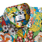 OROMEN Flower Riot Shirt – Folded Flat Lay with Brand Label, Vibrant Floral Print