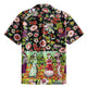 OROMEN Frida & Flowers Shirt – Back view, Frida Kahlo-style print