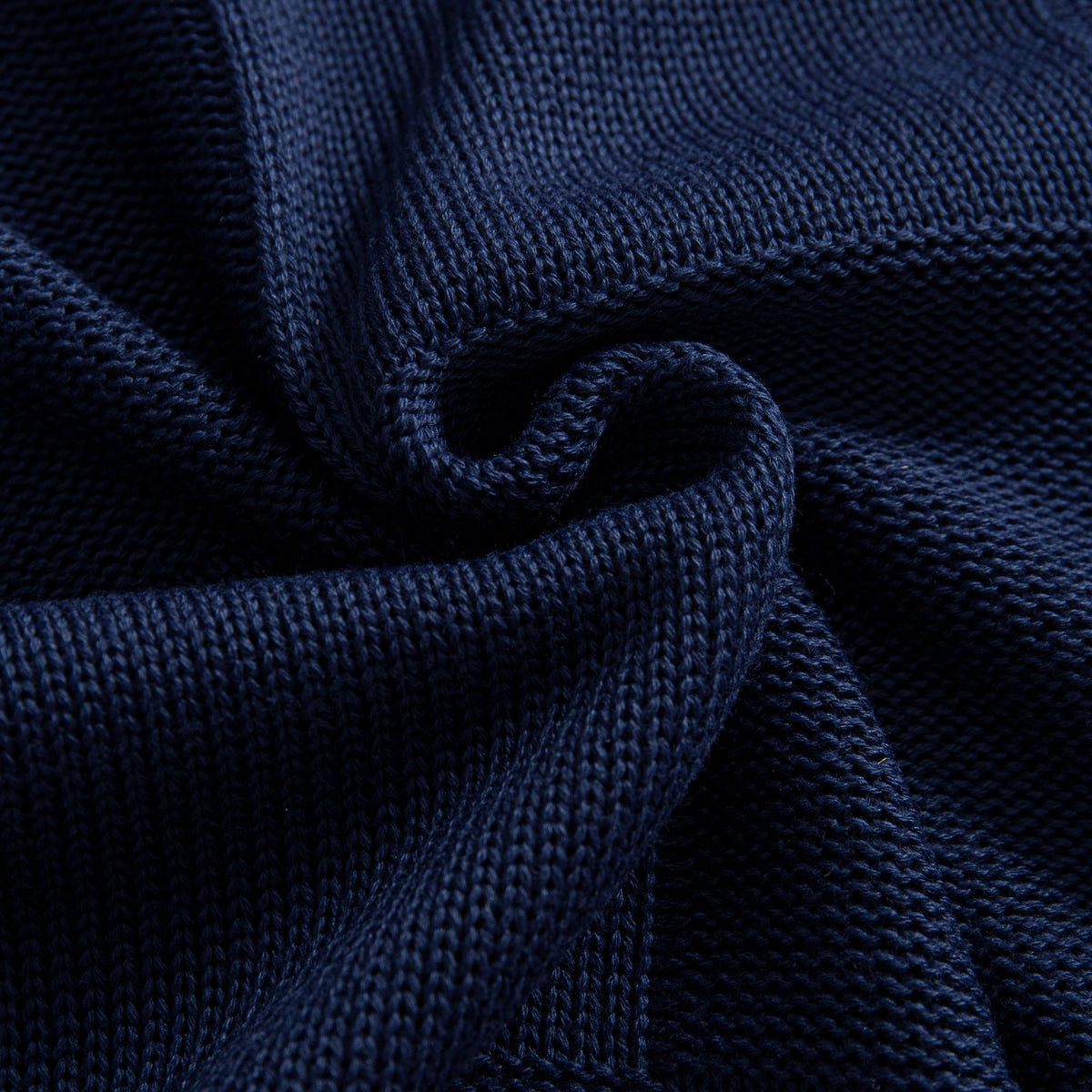 OROMEN Geometric Block Textured Sweater navy blue checkerboard fabric texture close-up