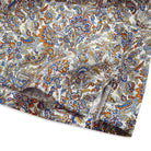 OROMEN Golden Era Hawaiian Shirt — side vent and hem detail with Baroque paisley print