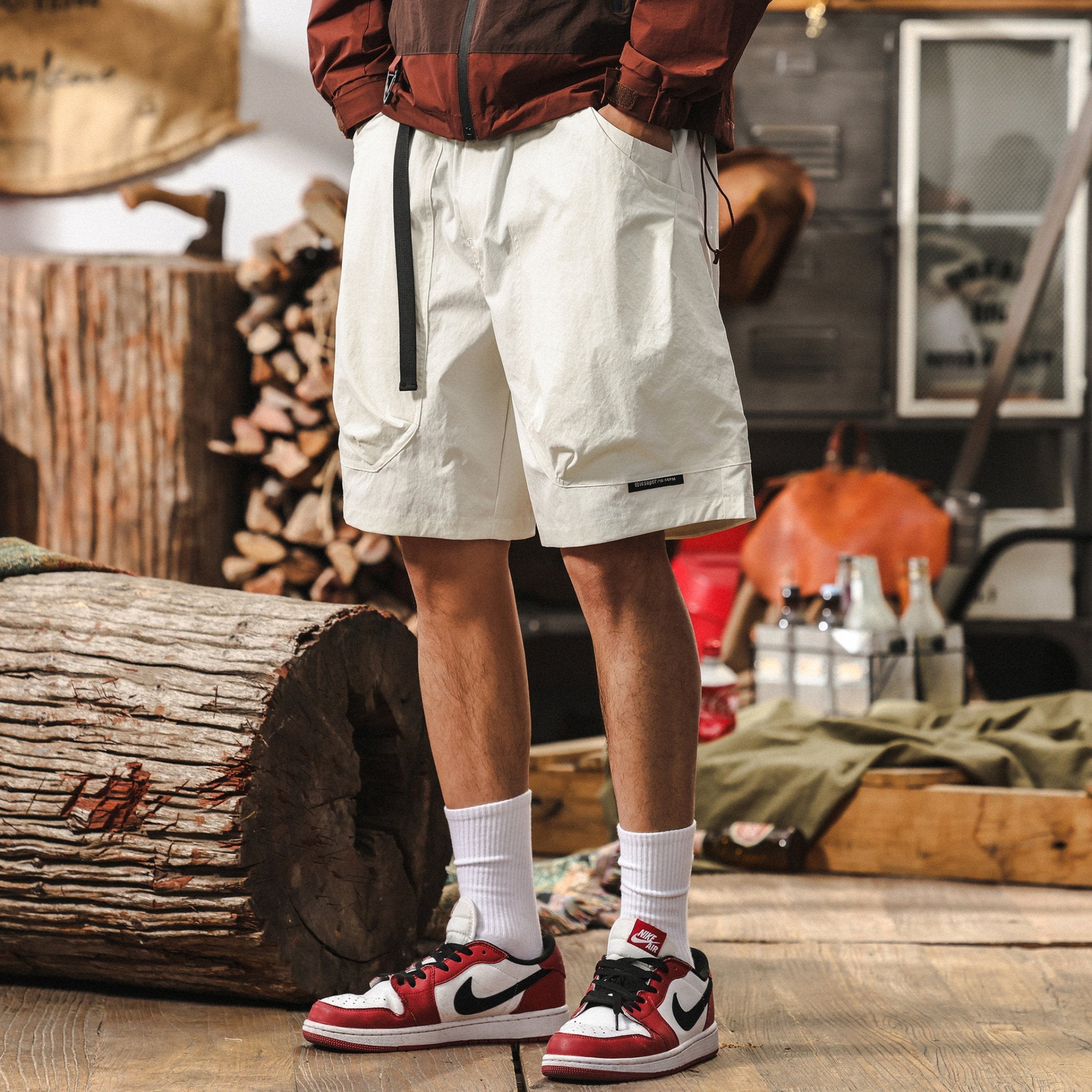 OROMEN Gorpcore Shorts – Pocket & Belt Detail