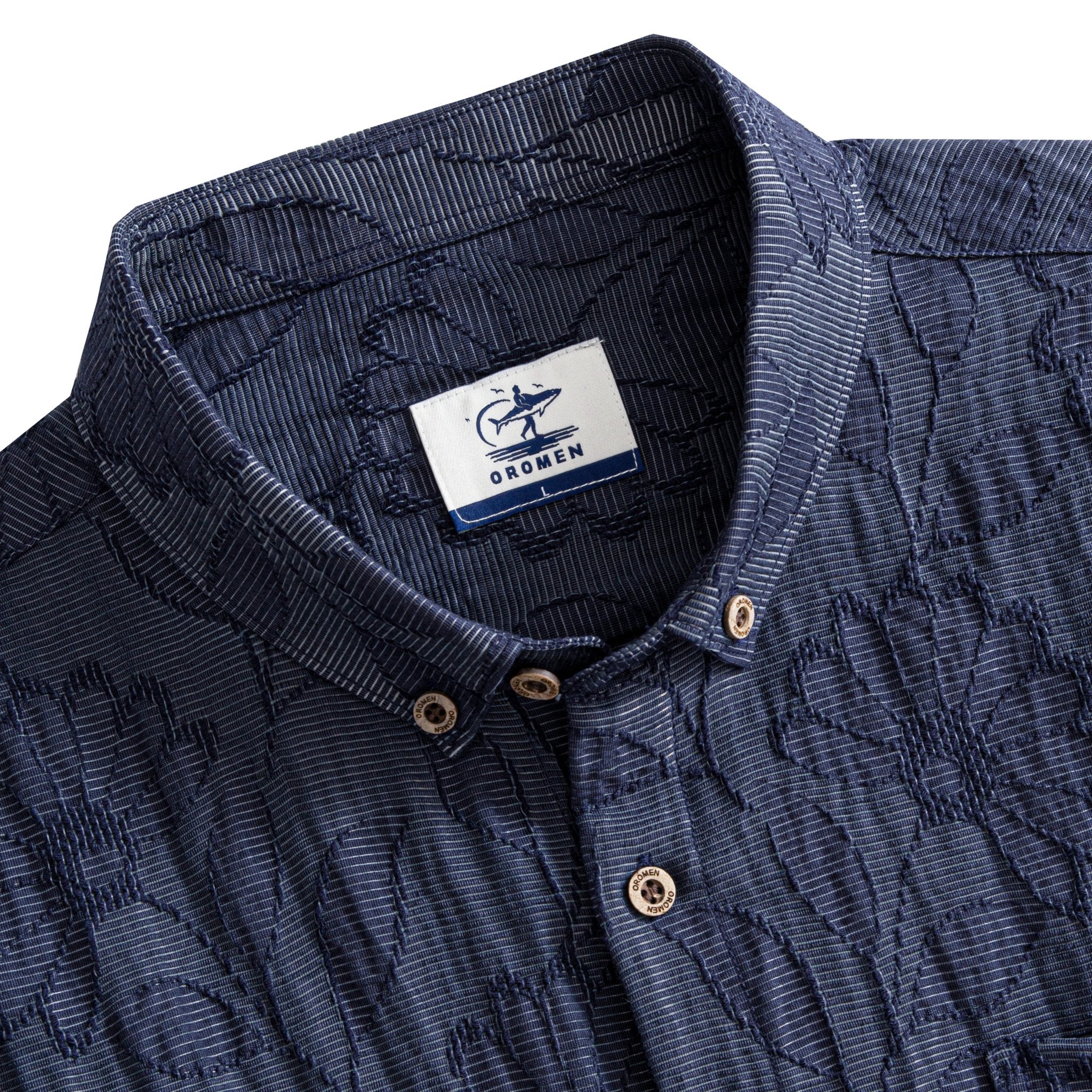 OROMEN Jack Jacquard Shirt – Button-down Collar
