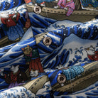 OROMEN Japanese Cotton Shirt Cat Yokai Print – Close-up