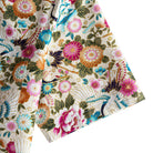 OROMEN Japanese Crane Shirt – Short Sleeve Cuff with All-over Floral Print