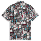 OROMEN Japanese Magazine Sticker Hawaiian Shirt – Black Cotton, Retro Kissaten Allover Print, Back View